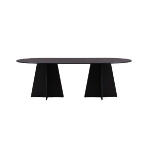 Black Bootcut Oval Dining Table