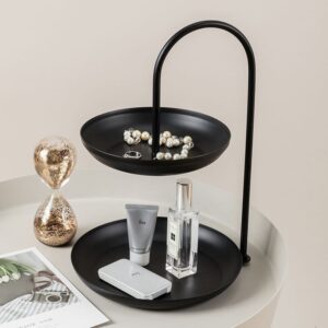 Black Two-Tier Metal Jewellery Holder
