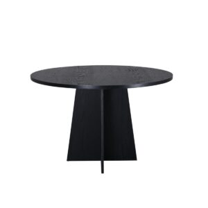 Bootcut Black Round Dining Table - 110 Cm