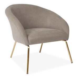 Grey Fabric One-Seater Sofa With Gold Legs