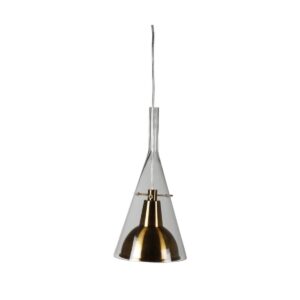 Sirius Pendant, Clear Glass With Gold Metal, D250Xh400
