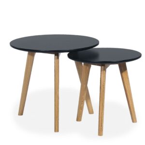 Spio Round Nest Of Tables, Matte Black