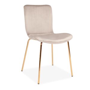 X2 Champagne Grey Gillian Dining Chairs With Gold Legs