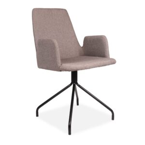X2 Deep Grey Upholstered Contemporary Frame Armchairs