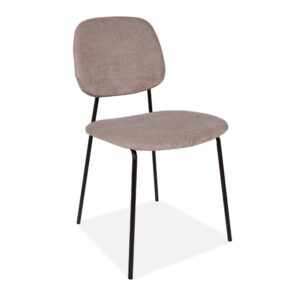 X2 Grey Fabric Lucy Dining Chairs With Stylish Black Legs