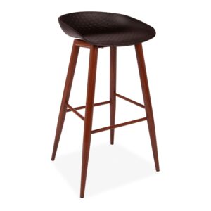X2 About A Stool, Black Barstools With Walnut-Effect Metal Legs
