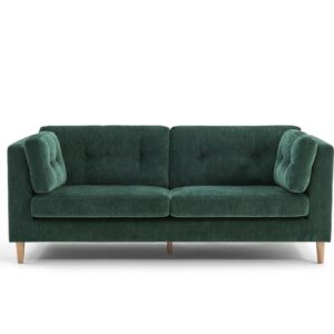 Bernard Chenille Anthracite Dark Green 3 Seater Sofa