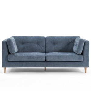 Bernard Chenille Anthracite Sky Blue 3 Seater Sofa