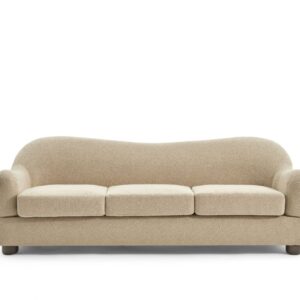 Biscuit Beige Boucle Wave Back 3 Seater Sofa