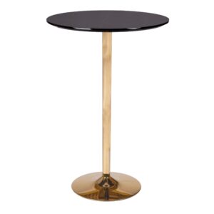 Black Bar Style Liverpool Pin Bar Table 110Cm High - Singular Gold Leg