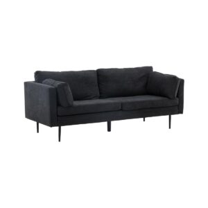Boom Sofa, Black/Black Fabric/Linen