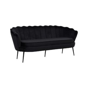 Calais 3-Seater Sofa, Black Velvet
