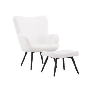 Como Armchair, White Boucle