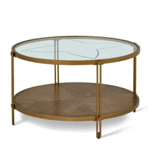 Ember Glass Top Round Coffee Table