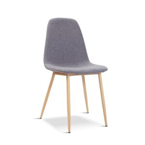 Home / Chairs / X4 New Mmilo Upholstered Eiffel Dining Chair Beech Effect Leg - Light Grey X4 New