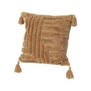 Idun Cushion Cover Polycotton, Brown, 45X45