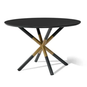 Kingsley Wooden Top & Metal Base Round Dining Table