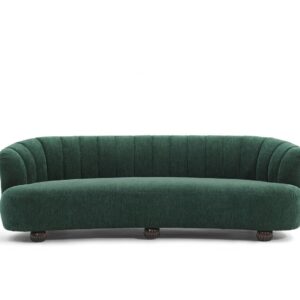Laura Chenille Curved Anthracite Dark Green 3 Seater Sofa