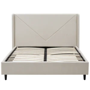 Leonie Beige King Size Upholstered Bed