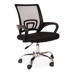 Modern Black Office Chair With Black Swivel Feet
