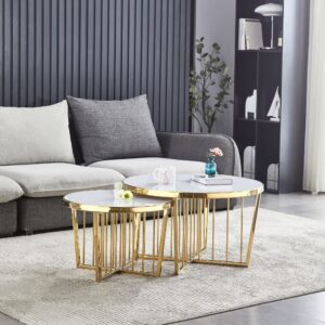 New Deco Sintered Stone 2 Piece Coffee Table Set