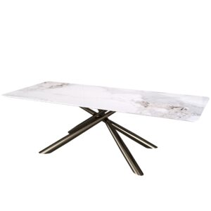 Okatoma Sintered Stone Dining Table - White