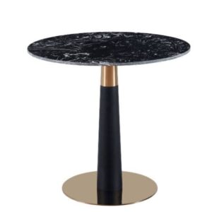 Round Belgian Black Dining Table – Art Deco Leg 80Cm