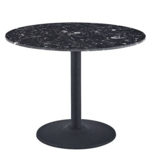 Round Belgian Black Dining Table - Black Leg 100Cm