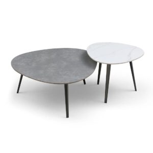 Set Of 2 Gabell Triangle Sintered Stone Coffee Tables