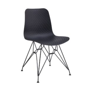 Set Of 4 Black Celle Plastic Chairs