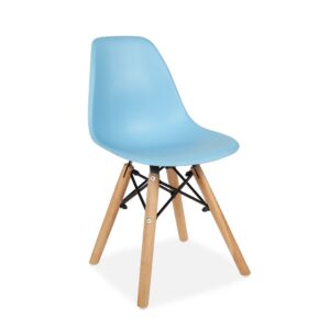 Set Of Two Kids Eiffel Style Plastic Chair, Blue