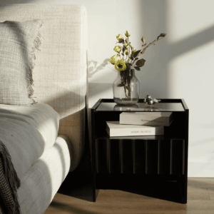 Solano Black Bedside Cabinet Side Table