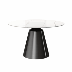 Toby White Sintered Stone Round Dining Table - 135Cm