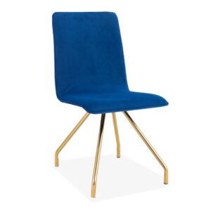 X2 Blue Cindy Upholstered Spider Leg Style Dining Chair