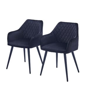 X2 Hanko Black Velvet Dining Chair