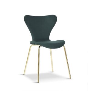 X2 Modern Velvet Green Stackable Dining Chair With Gold Legs