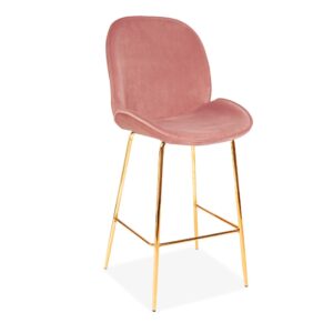 X2 Pink Journey Velvet Bar Stools,