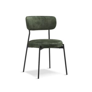 X2 Stackable Glenn Velvet Dining Chairs - Dark Green
