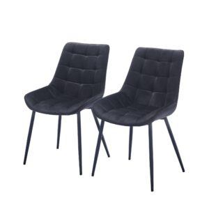 X2 Westfield Black Velvet Dining Chair