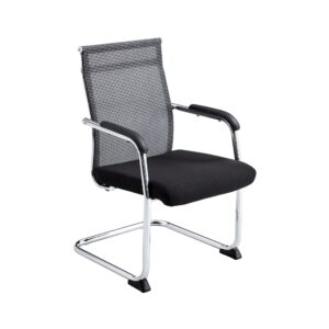 X4 Black Office Chair With Metal Tubular Frame
