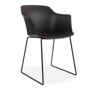 X4 Cosmo Plastic Dining Chairs, Black