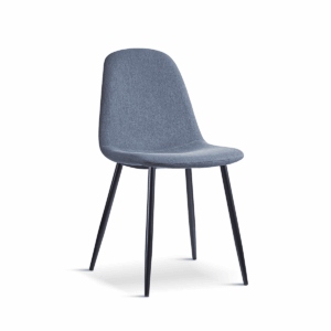 X4 Edin Dining Chair With Black Metal Legs - Dark Grey