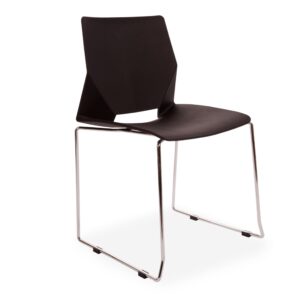 X4 Stackable Plastic Dining Chairs, Black