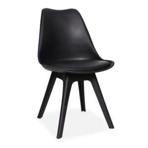 X4 Tulip All-Plastic Dining Chairs, Black